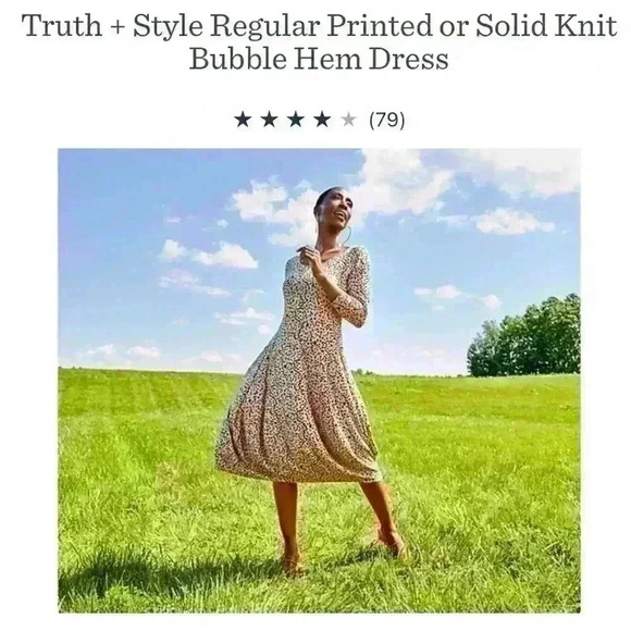 Truth + Style Regular Printed Knit Bubble Hem Dress Size XL A399241 - Picture 11 of 11